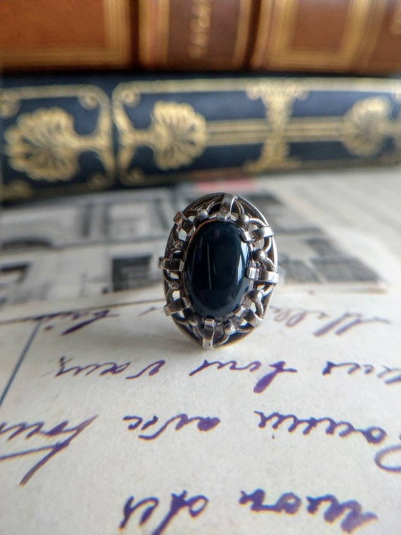 Antique Art Deco silver ring - image 1