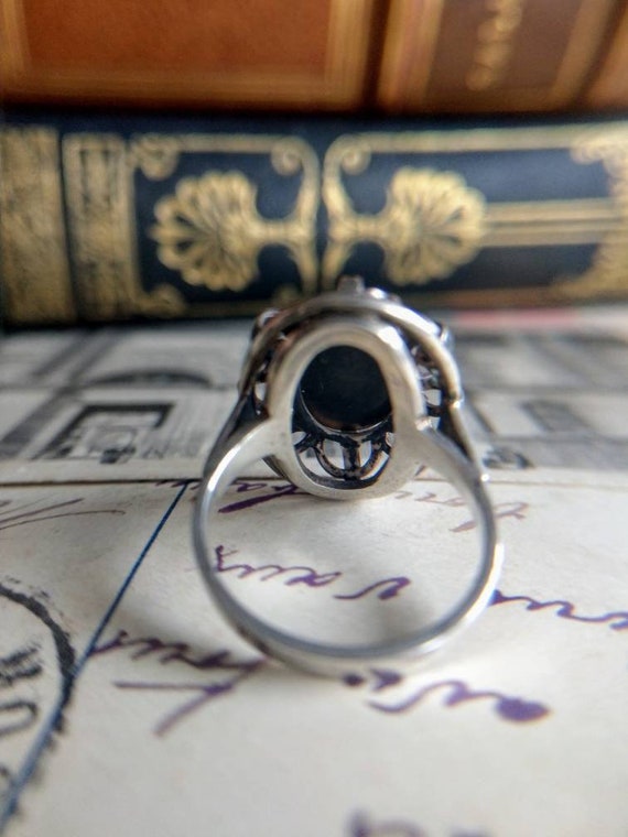 Antique Art Deco silver ring - image 4