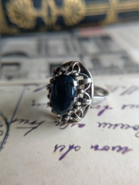 Antique Art Deco silver ring - image 2