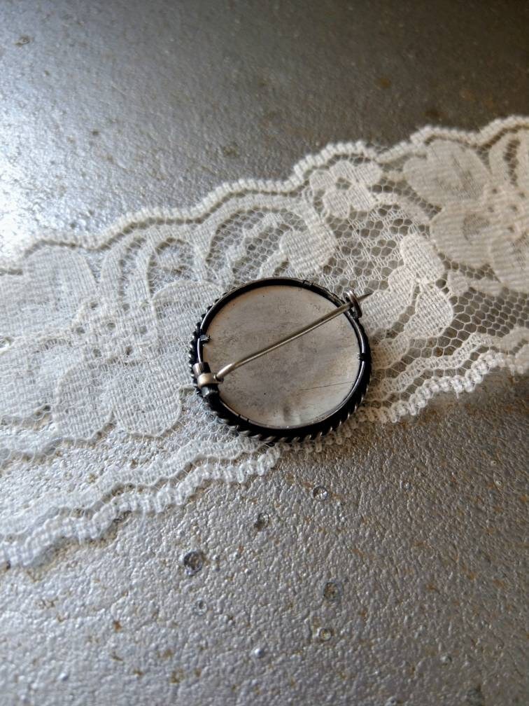 Broche Ancienne En Argent - Porte-photo - Ref 90157