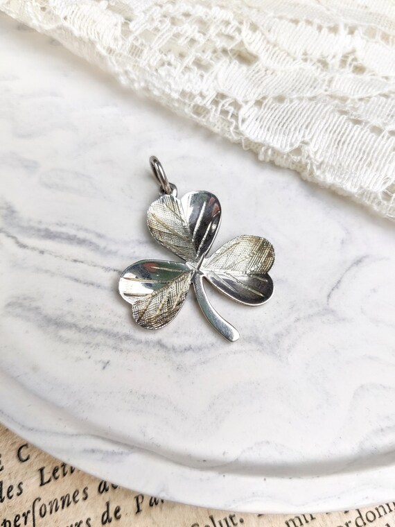 Celtique Trèfle Irlandais Verre Vert 925 Pendentif Argent Massif Fin Luck Bijoux