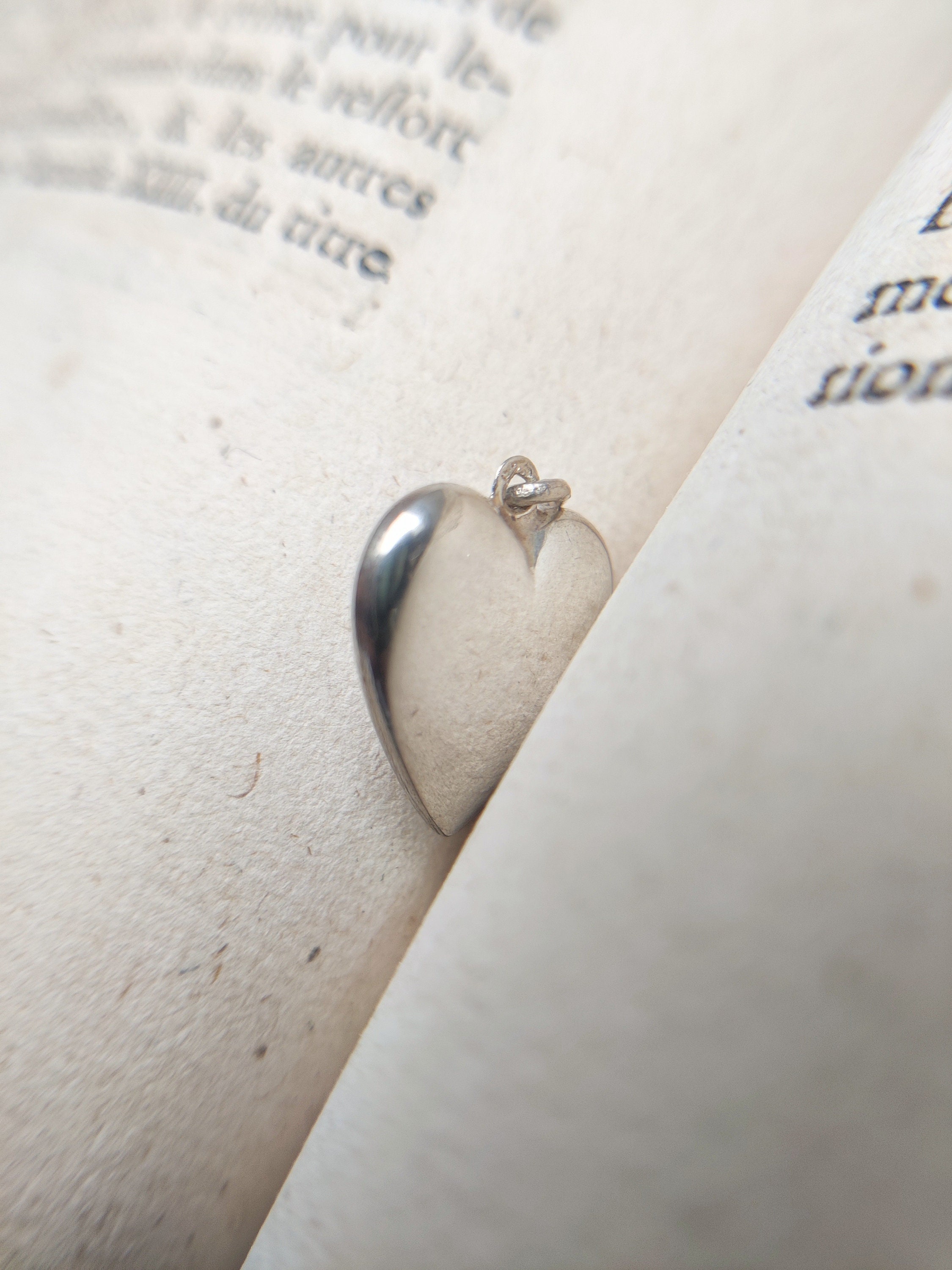 Vintage Small Silver Puffy Heart Pendant or Charm - Etsy