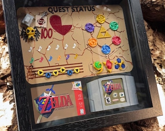 Legend of Zelda: Ocarina of Time- 3D Quest Status Screen Art Display | Collector's Gaming Memorabilia