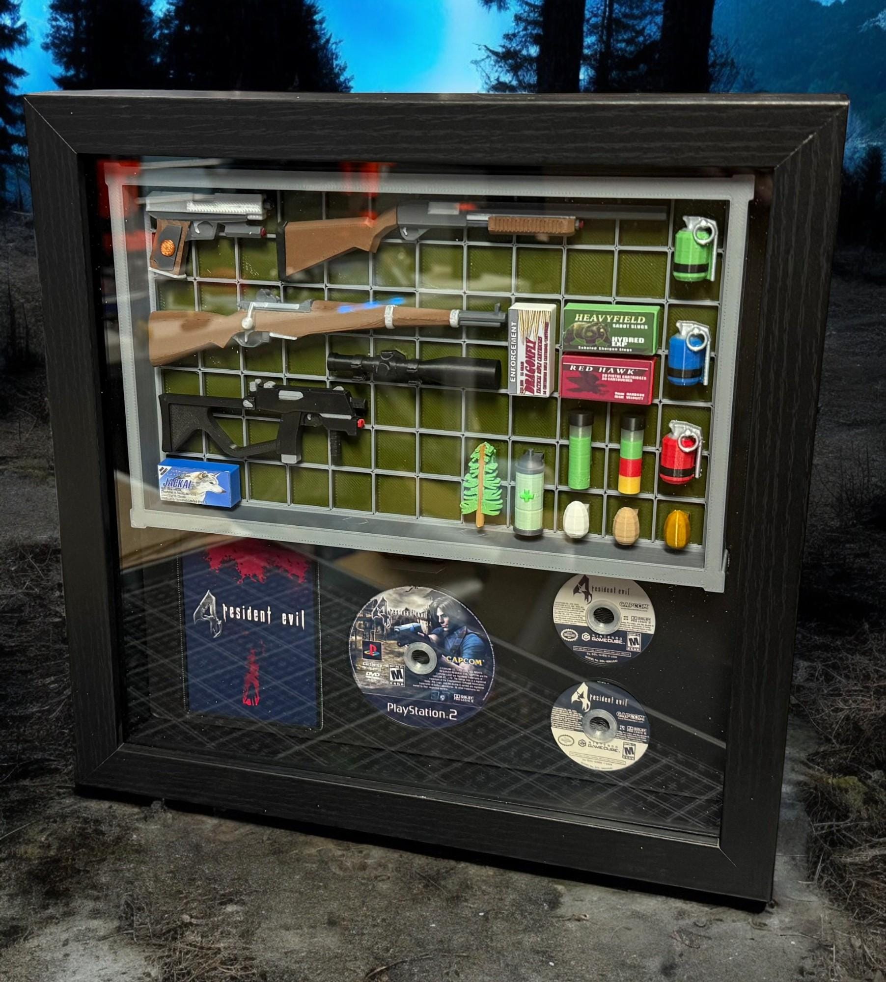 Resident Evil 4 - 3D Inventory Screen Shadowbox Art Display | Collector’s Gaming Memorabilia