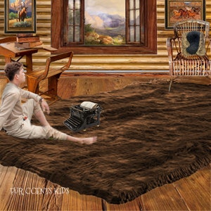 Faux Fur Baby Nursery, Kids Bedroom, Accent Rug, Rectangle, Sheepskin Toss Rug, Shaggy, Soft, Plush, Purrrfect Look and Feel