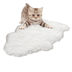 Nursery Rug, Faux Fur Rug, Baby, Kids Bedroom, Accent Rug, Shaggy, Single Pelt Sheepskin, Toss Rug, Soft, Plush, Sizes. Colors, Handmade USA
