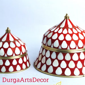 Bone Inlay Designer Handmade Red Box / Suri Box/Set of 3 Boxes
