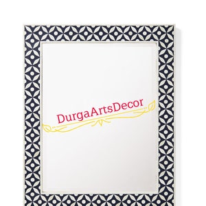 Black Bone Inlay Geometric Mirror Frame With Free Mirror