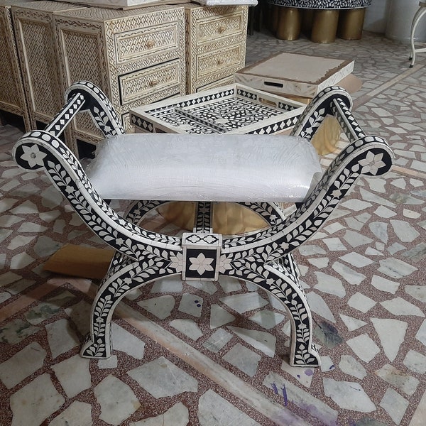 Bone Inlay Bench - Etsy