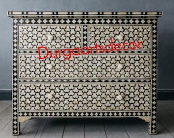 Bone Inlay Tragua pattern Chest Of 4 Drawers