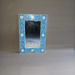 Blue Bone Inlay Handmade Designer Mirror Frame With Free mirror