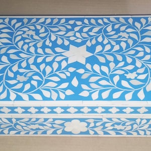 Blue Bone Inlay Floral Designer Box