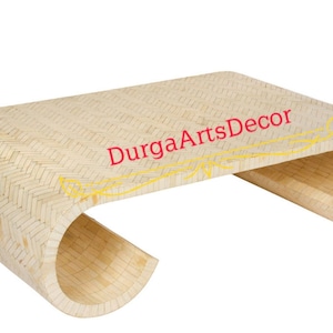 Bone Inlay u shape Coffee Table