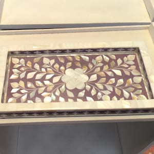 Mother Of Pearl Inlay Floral pattern Small Tray
