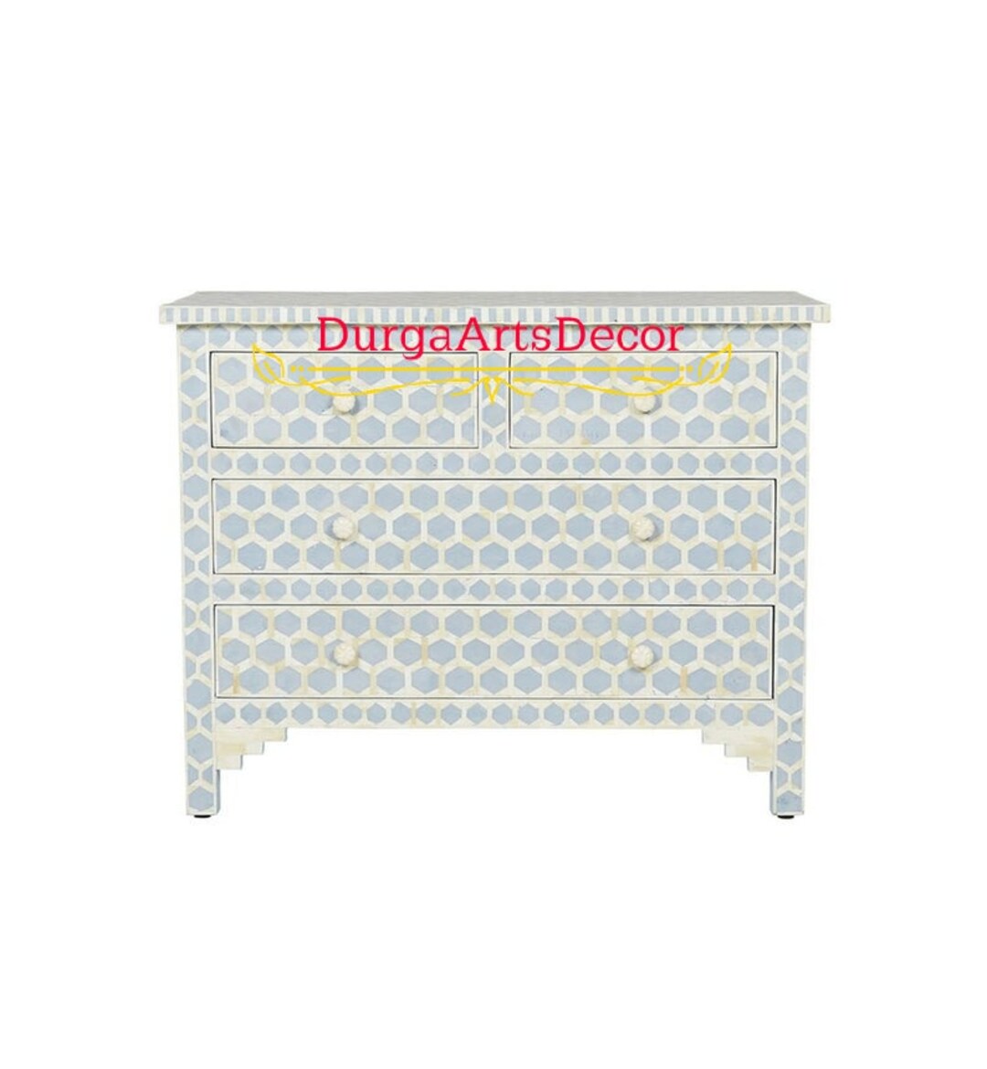 Cómoda de 4 cajones con patrón de fútbol con incrustaciones de Etsy