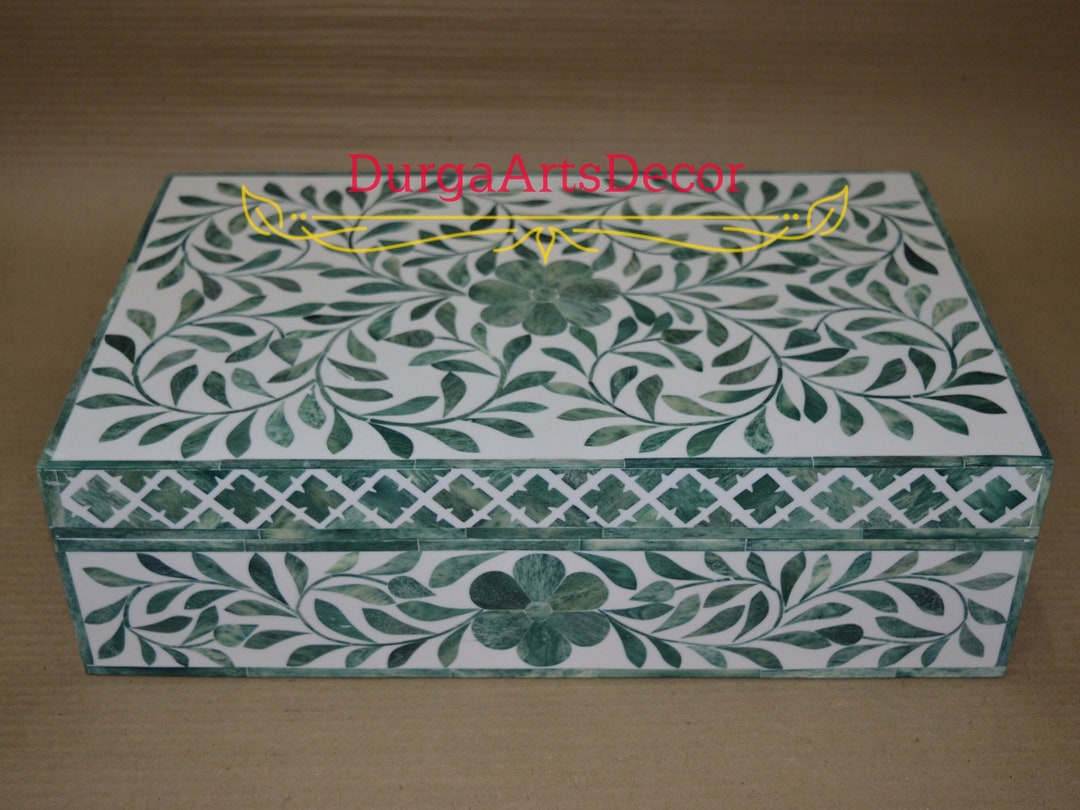 Floral Pattern Bone Inlay Box – Set of 2 main image 1