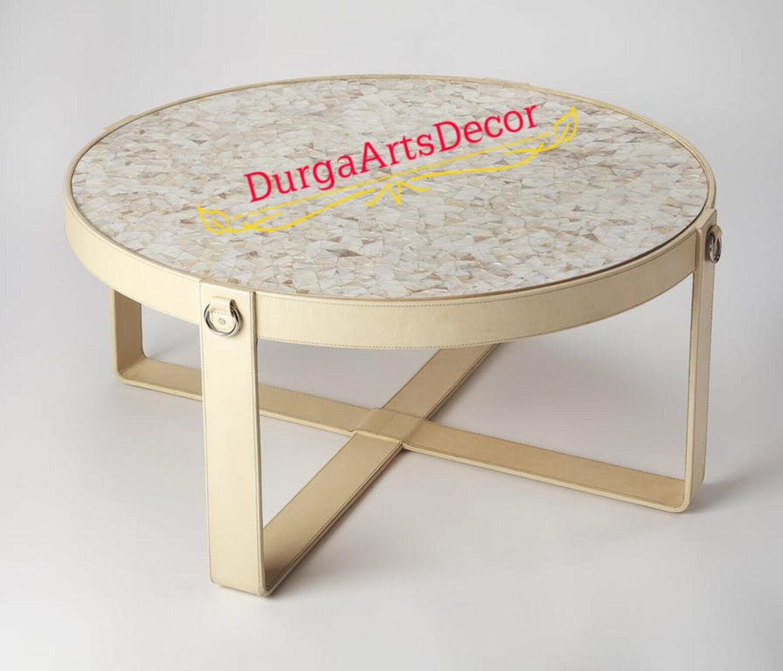 Designer Handmade Mother of Pearl Inlay Round Coffee Table Etsy