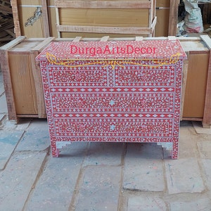 Mother of Pearl Pink Floral Pattern Chest of 4 Drawers - Etsy