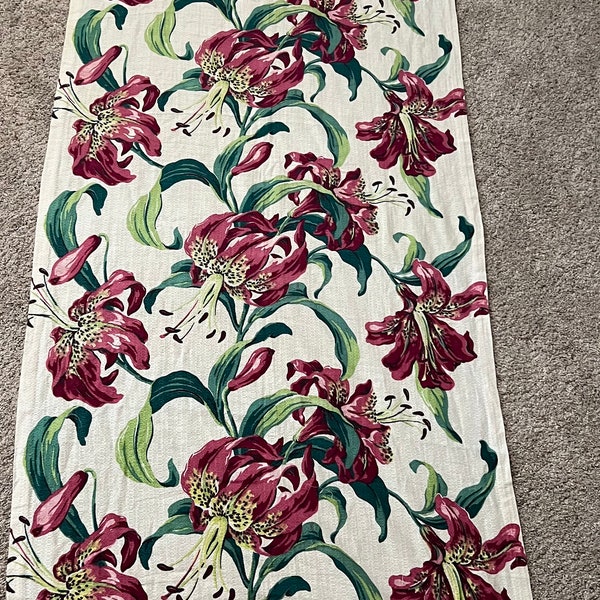 Vintage Barkcloth Curtain Panel from 1940s