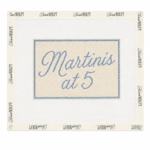 Lienzo para bordar Martinis a las 5 / Bordado de 13 puntos / Lienzo moderno para bordar / Proyecto de bordado para principiantes