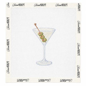 Dirty Martini Needlepoint Canvas | 13 or 18 Mesh Needlepoint | Modern Needlepoint Canvas | Beginner Needlepoint Project