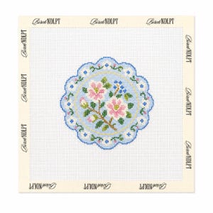 Tela para bordado com estampa floral vintage | Ponto cruz 13 ou 18 | Tela para bordado moderna | Projeto de bordado para iniciantes