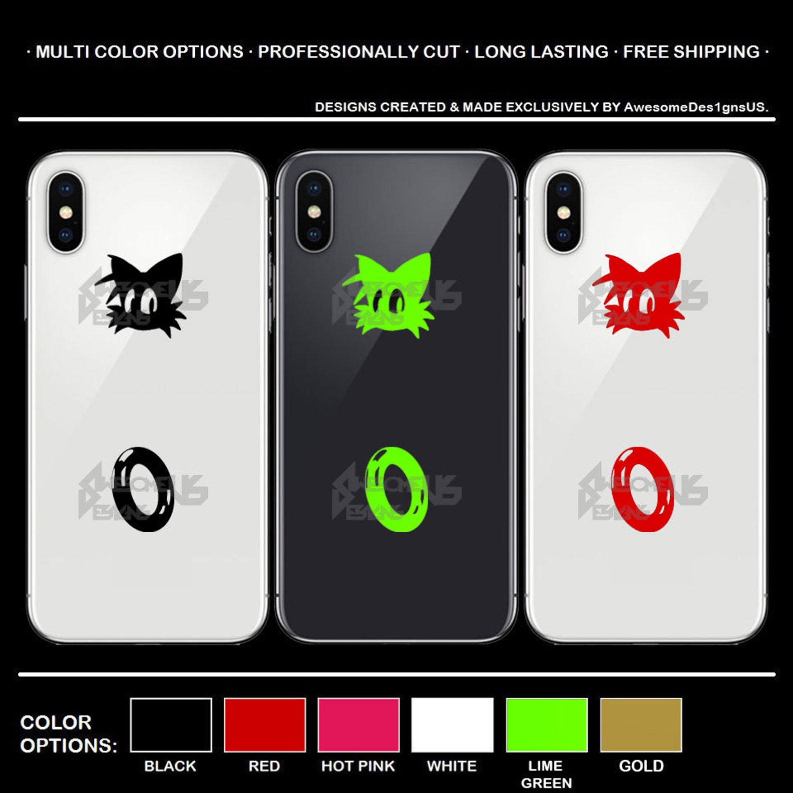 Tails V2 Sonic Ring iPhone Decal Set. Etsy