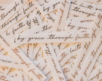 By Grace Through Faith Transparent Foil Sticker