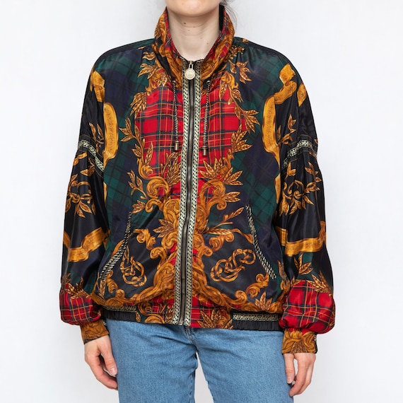 Versace Style 90s Vintage Shell Bomber Jacket