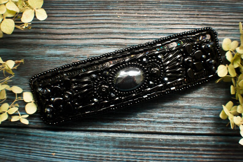 Hair barrette Hair Accessories Big Hair French Barrette Gift Mom Black Hair Clip Hair Barrette