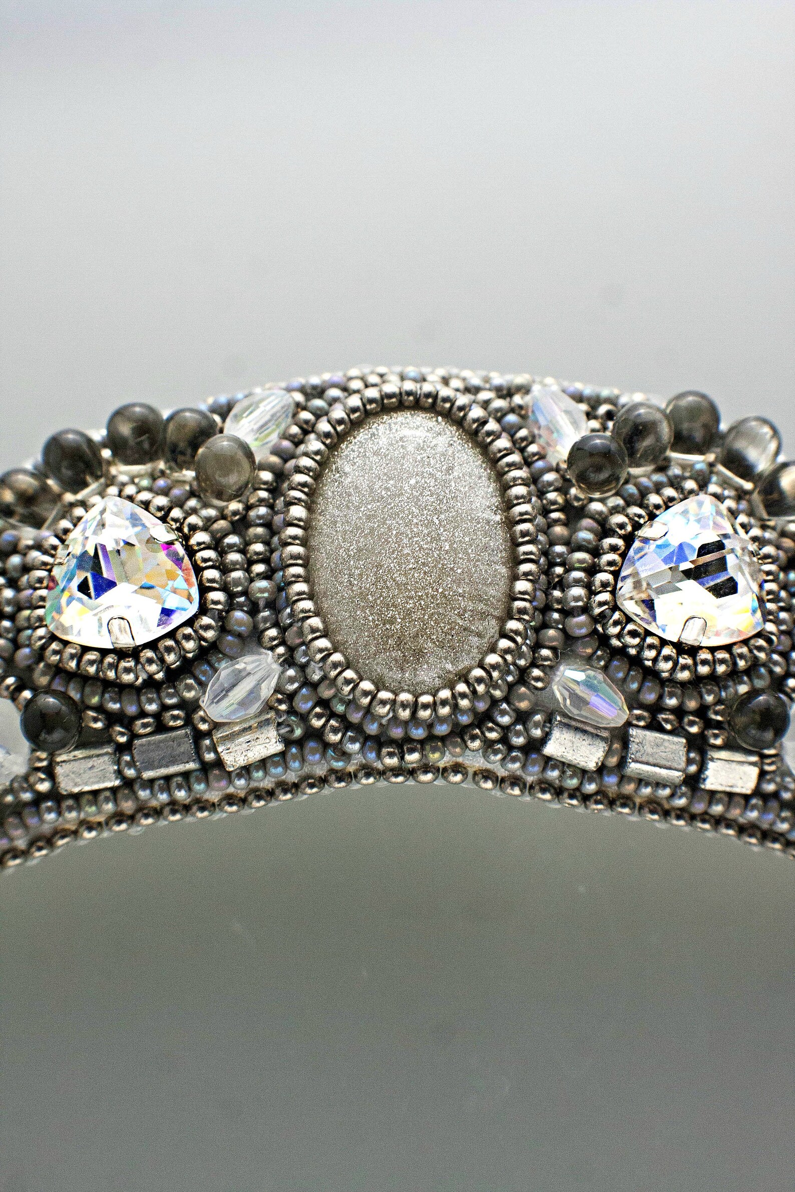 Crystal large hair clip silver barrettes for thick hair Etsy