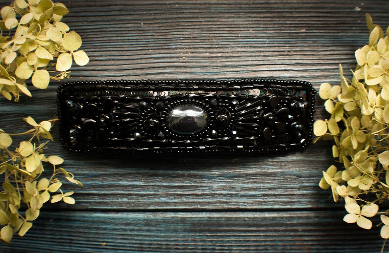 Hair barrette Hair Accessories Big Hair French Barrette Gift Mom Black Hair Clip Hair Barrette