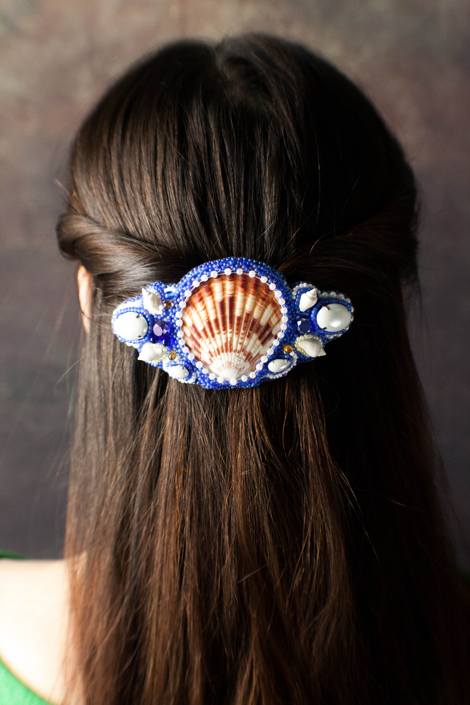 Shell Barrette Boho French Barrette 110mm Barrette for Thick Etsy