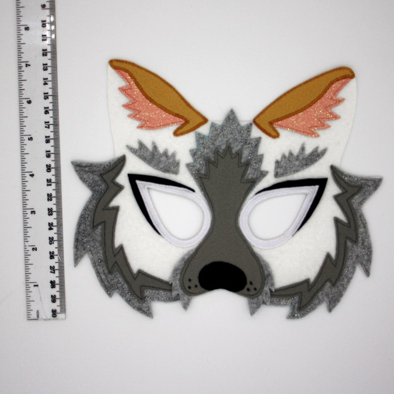 WHITE WOLF FELT mask animal party mask masquerade mask wolf | Etsy