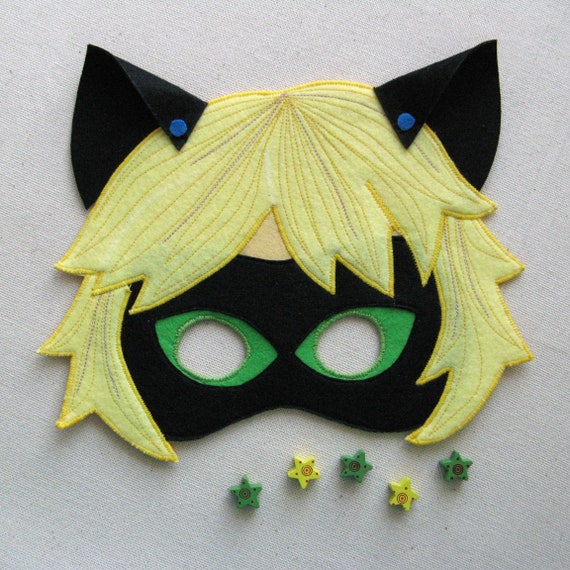 Chat Noir Miraculous Felt Mask Chat Noir Cosplay Black Cat Christmas Mask Chat Noir Costume Miraculous Toys Felt Mask Kids