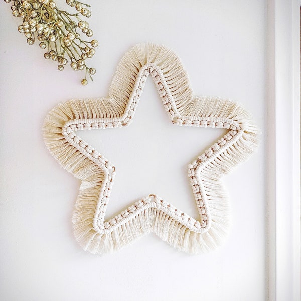 Macrame Hanging Star 40 cm | Christmas Decoration