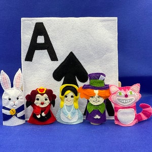 Alice in wonderland Finger Puppet set