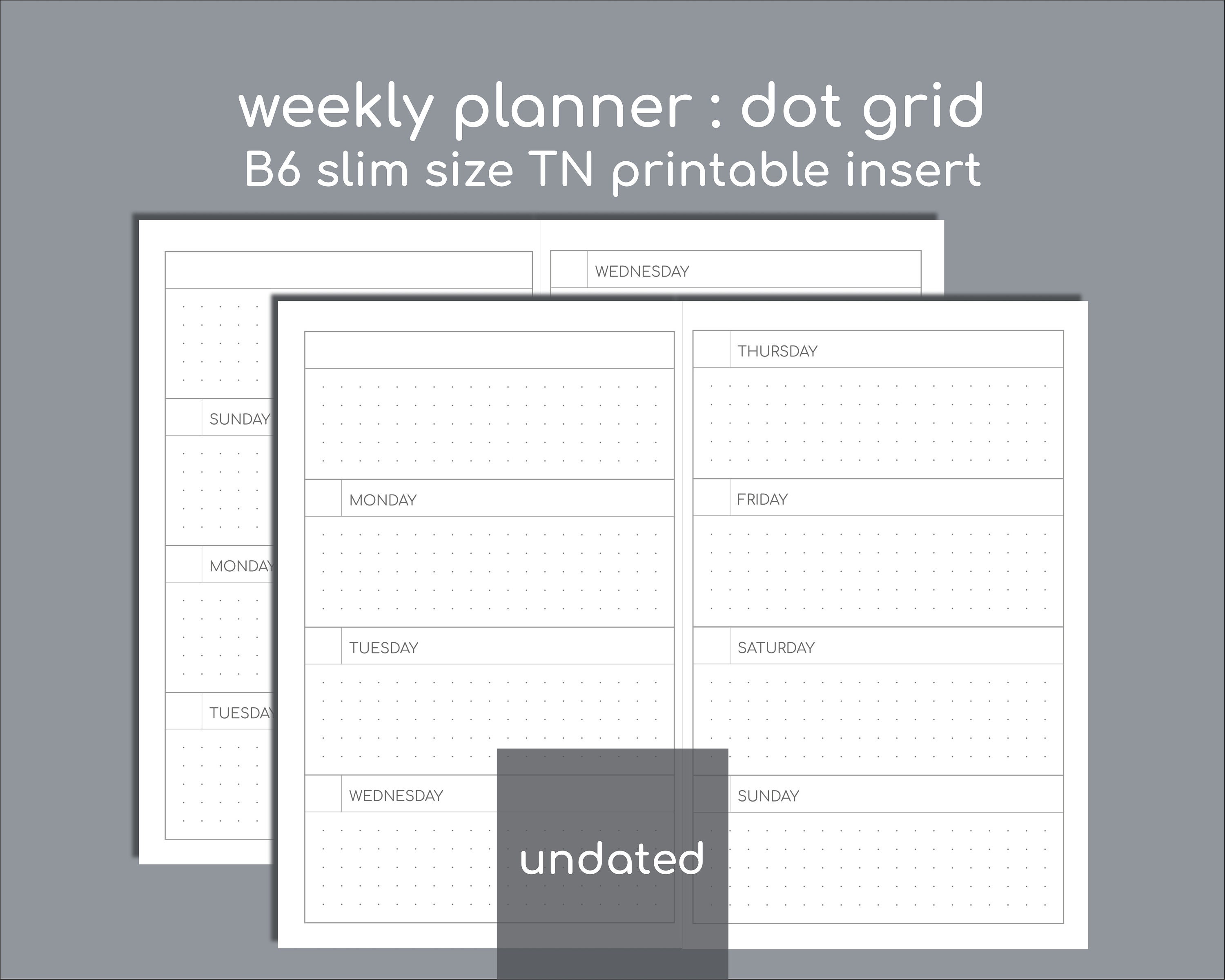 Paper & Party Supplies printable planner B6 inserts for travelers ...