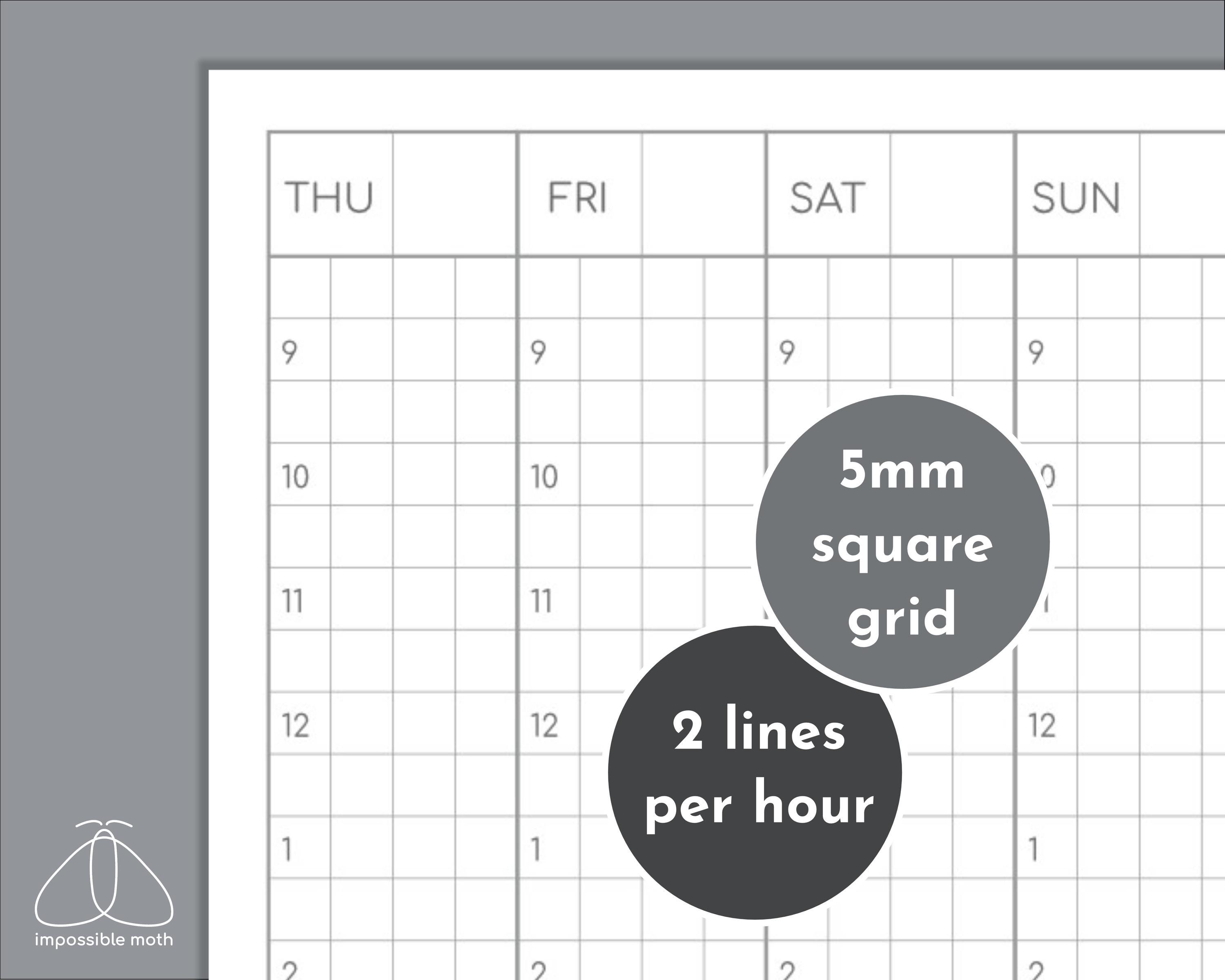 Weekly Hourly Undated Planner, Printable Passport Size Travelers Insert ...