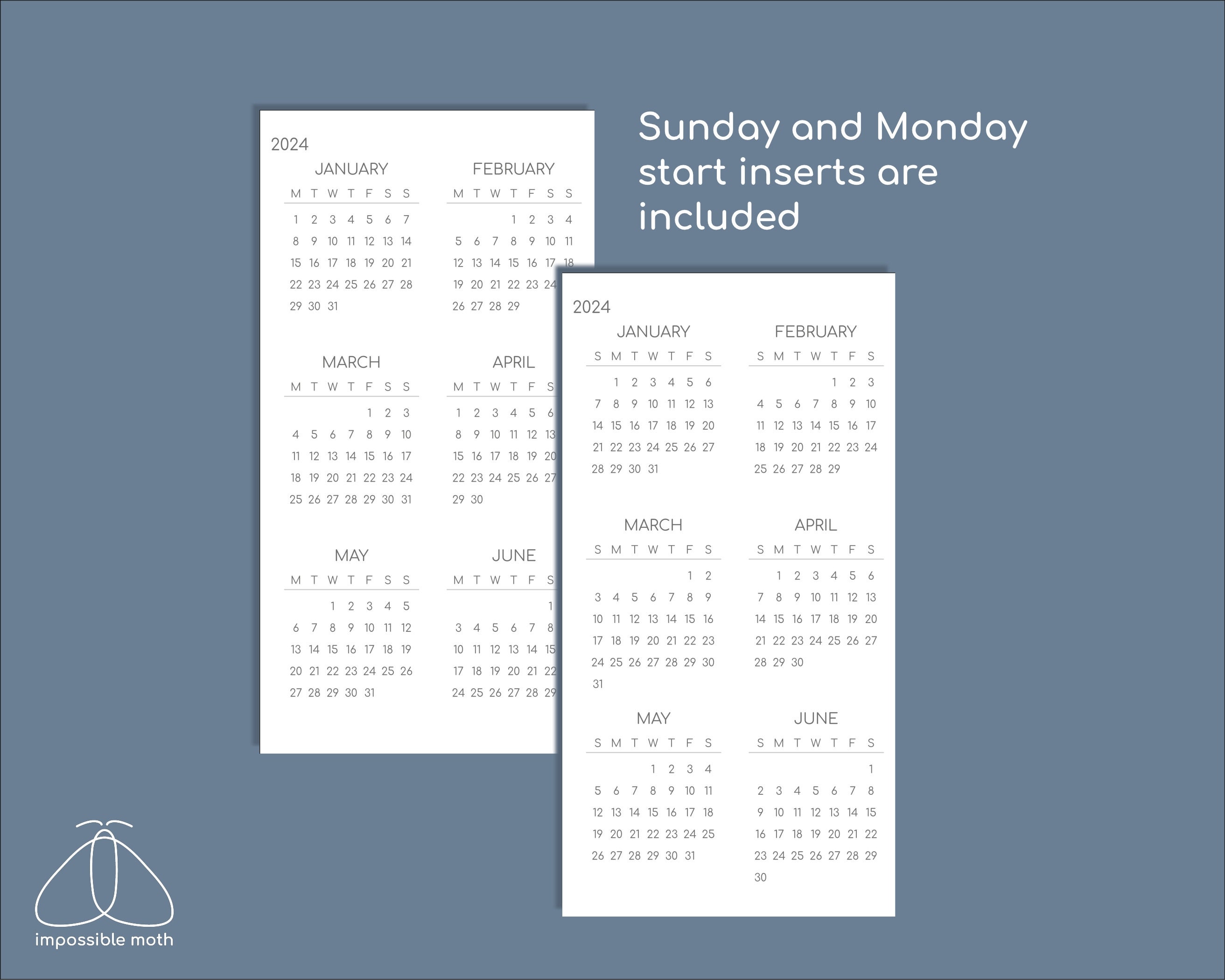 Yearly Calendar 20242026 Printable Insert for Narrow / Classic Slim Yearly Calendar 20242026 Printable Insert for Narrow / Classic Slim