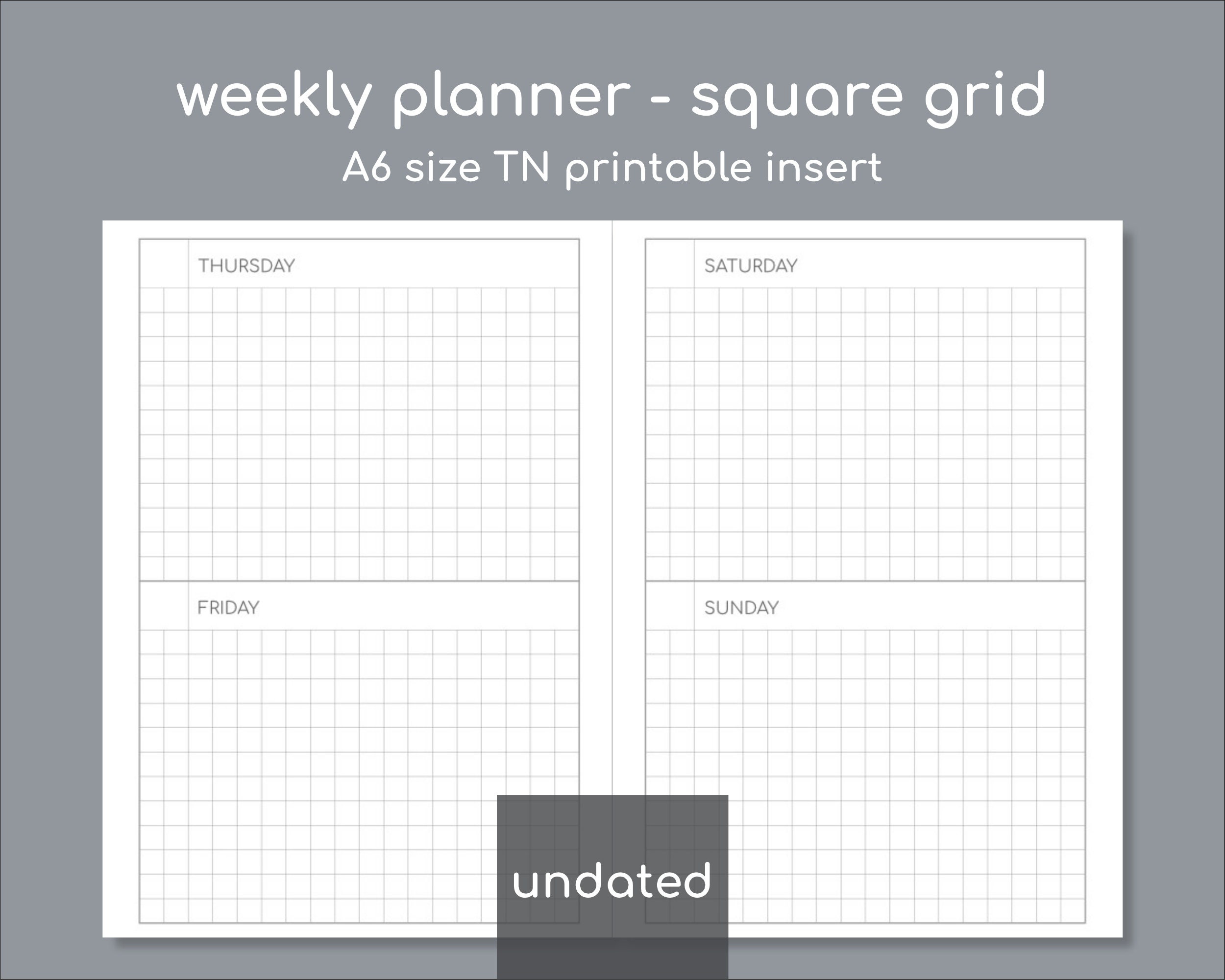 A6 Planner Inserts with week on 4 pages layout Printable Etsy