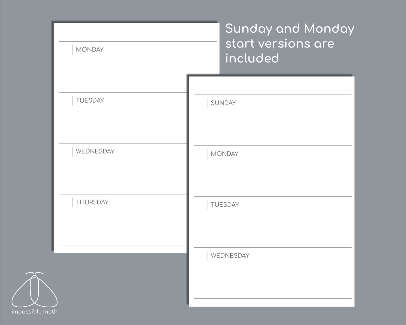 Undated Weekly Planner Printable Insert for Passport Size TN - Etsy