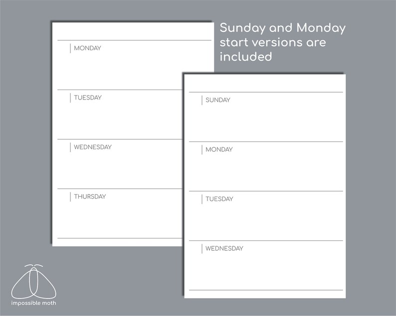 Undated Weekly Planner Printable Insert for Passport Size TN - Etsy