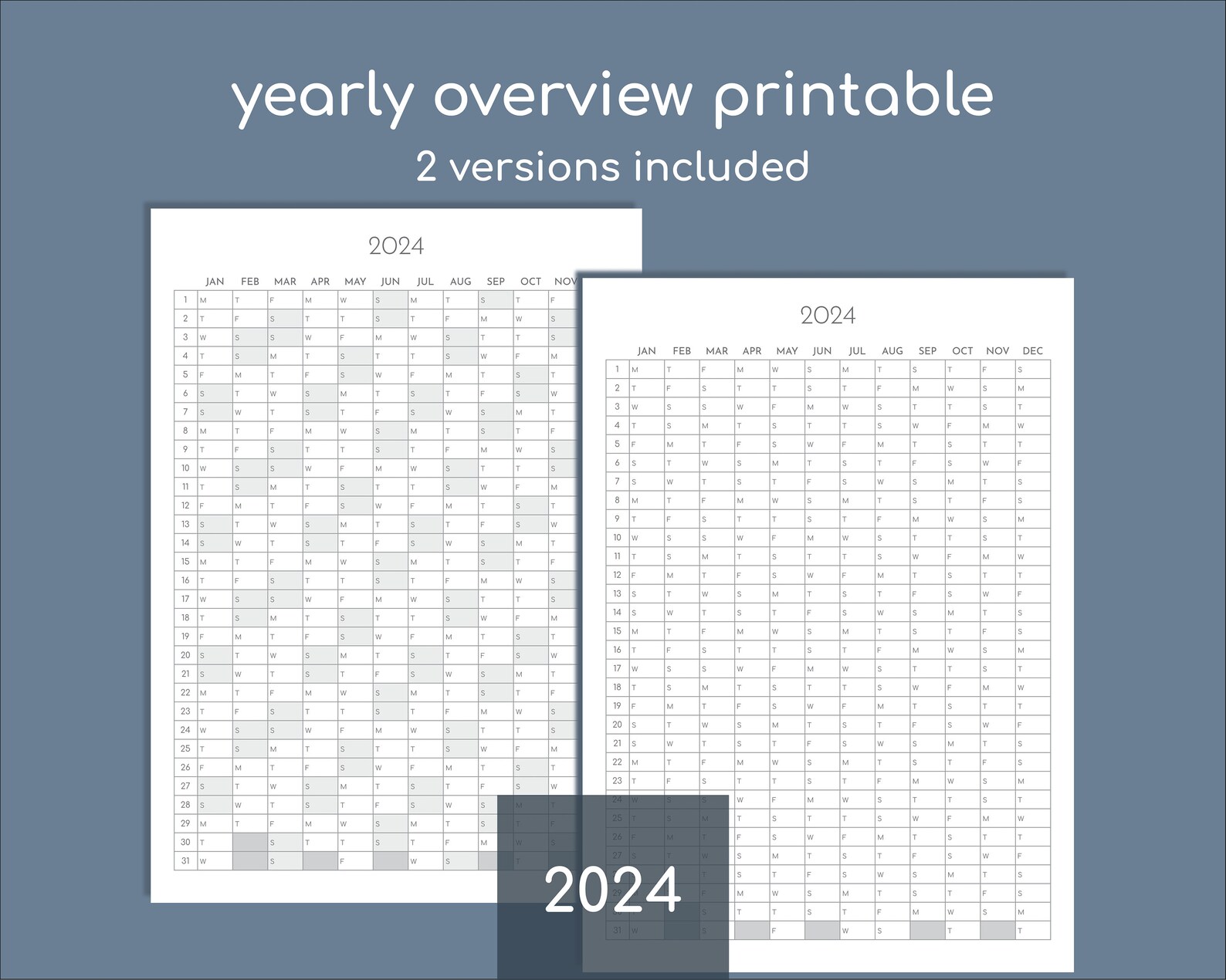 2024 Wall Calendar Printable Portrait Yearly Tracker Wall - Etsy