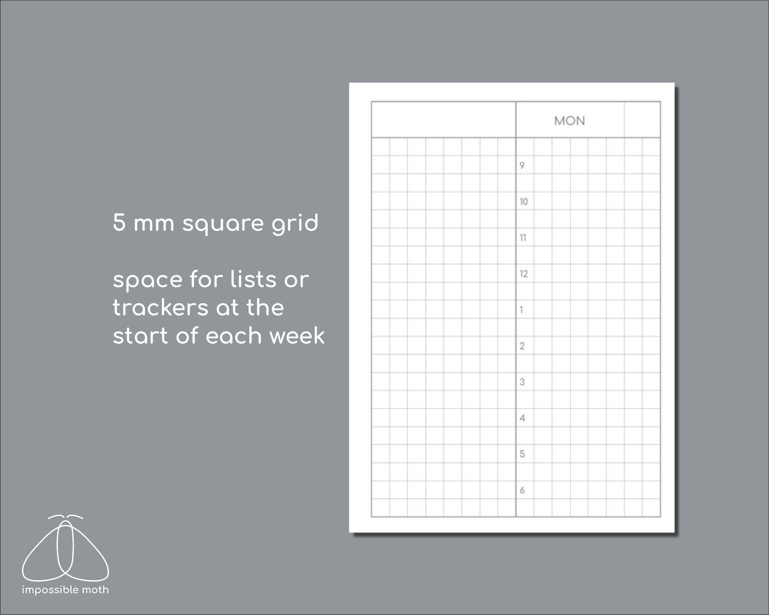 Undated Vertical Small Weekly Planner, Passport Size Printable Insert ...