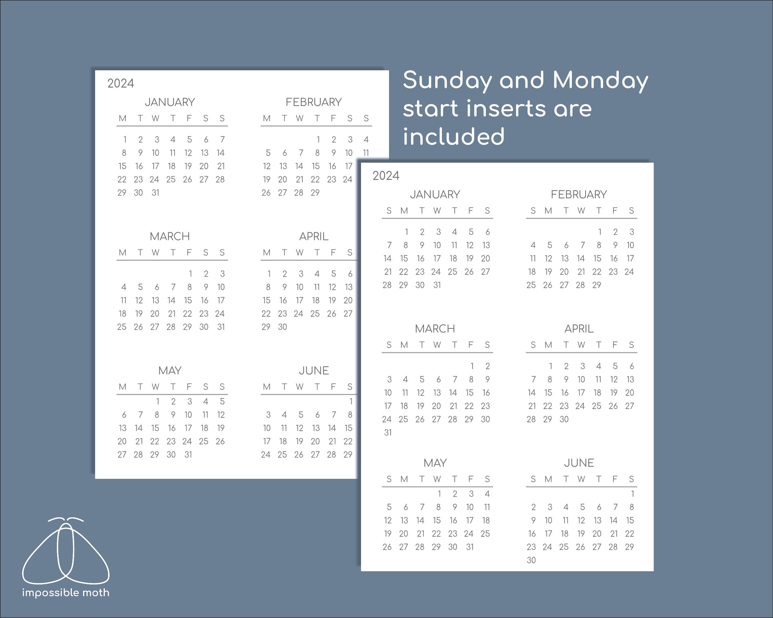 Small Calendar 20242026 Printable Planner Insert for Etsy