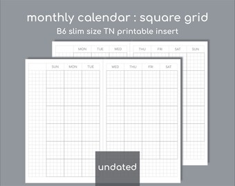 B6 Monthly Printable - Etsy
