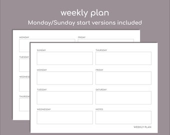 Printable Weekly Planner Pad Pdf for A4 or Letter Paper With | Etsy