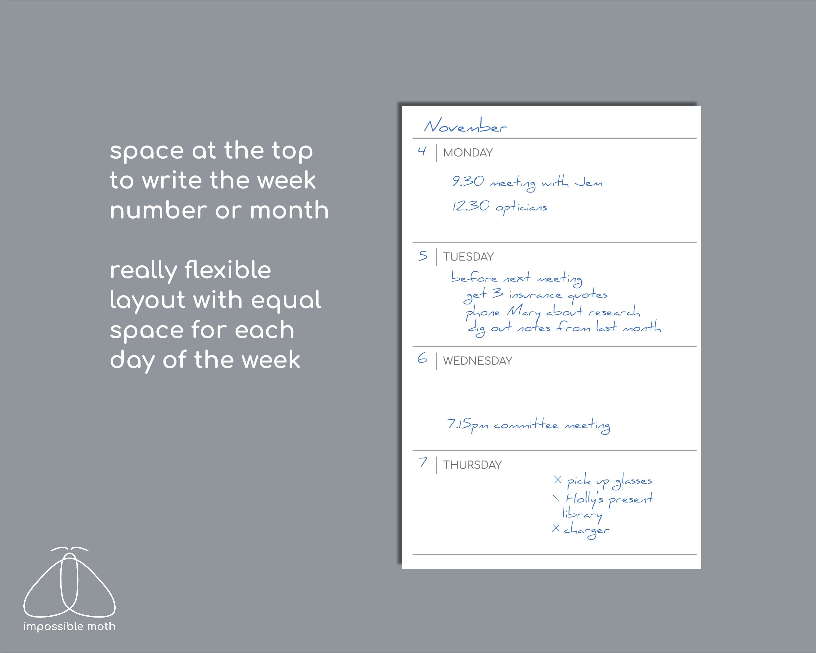 Undated Small Weekly Planner, Printable Pocket Size Insert for TN ...