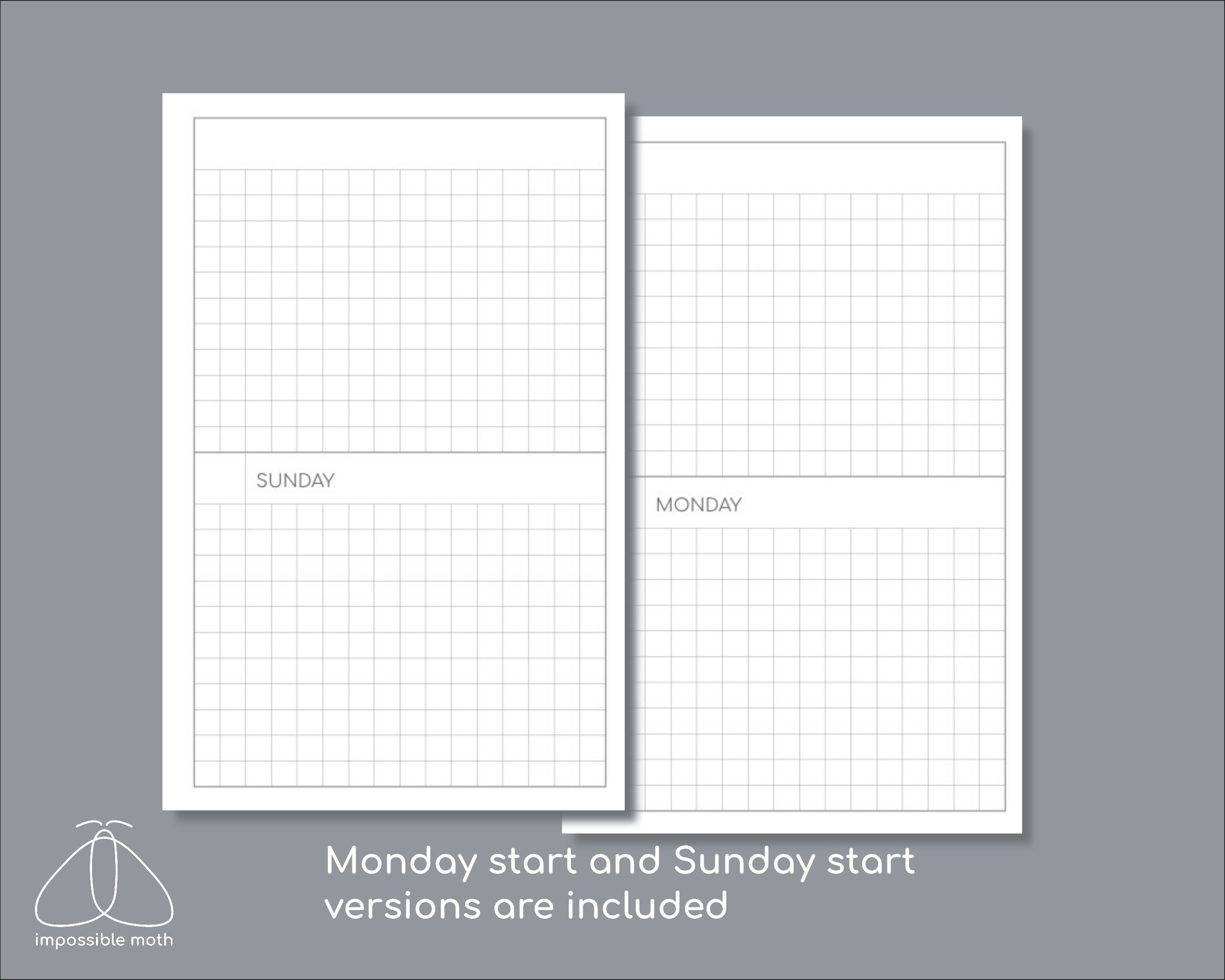 Undated Small Weekly Planner, Printable Pocket Size Inserts for TN ...